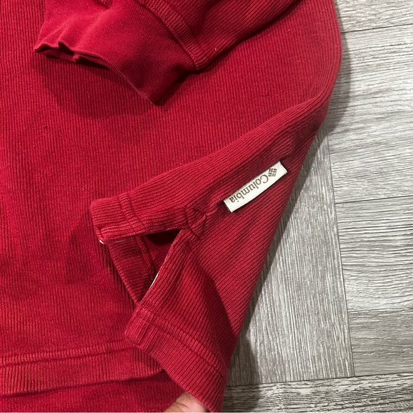 Men's Columbia Red Pullover V Neck Long Sleeve Sweatshirt Size XL - Picture 2 of 7